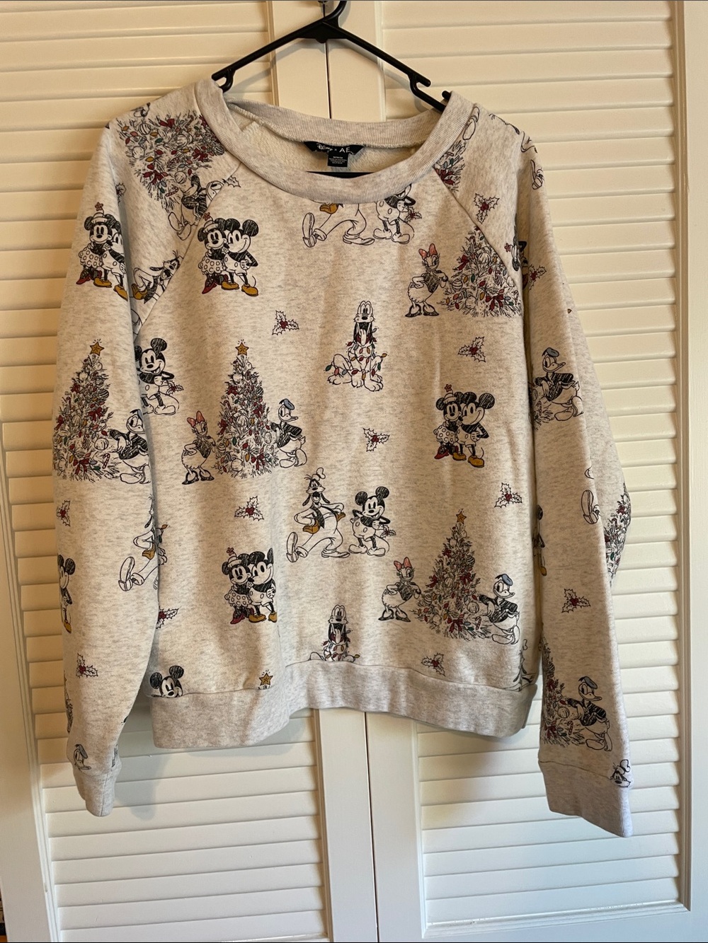American Eagle Gray Disney Character Holiday Christmas Sweater